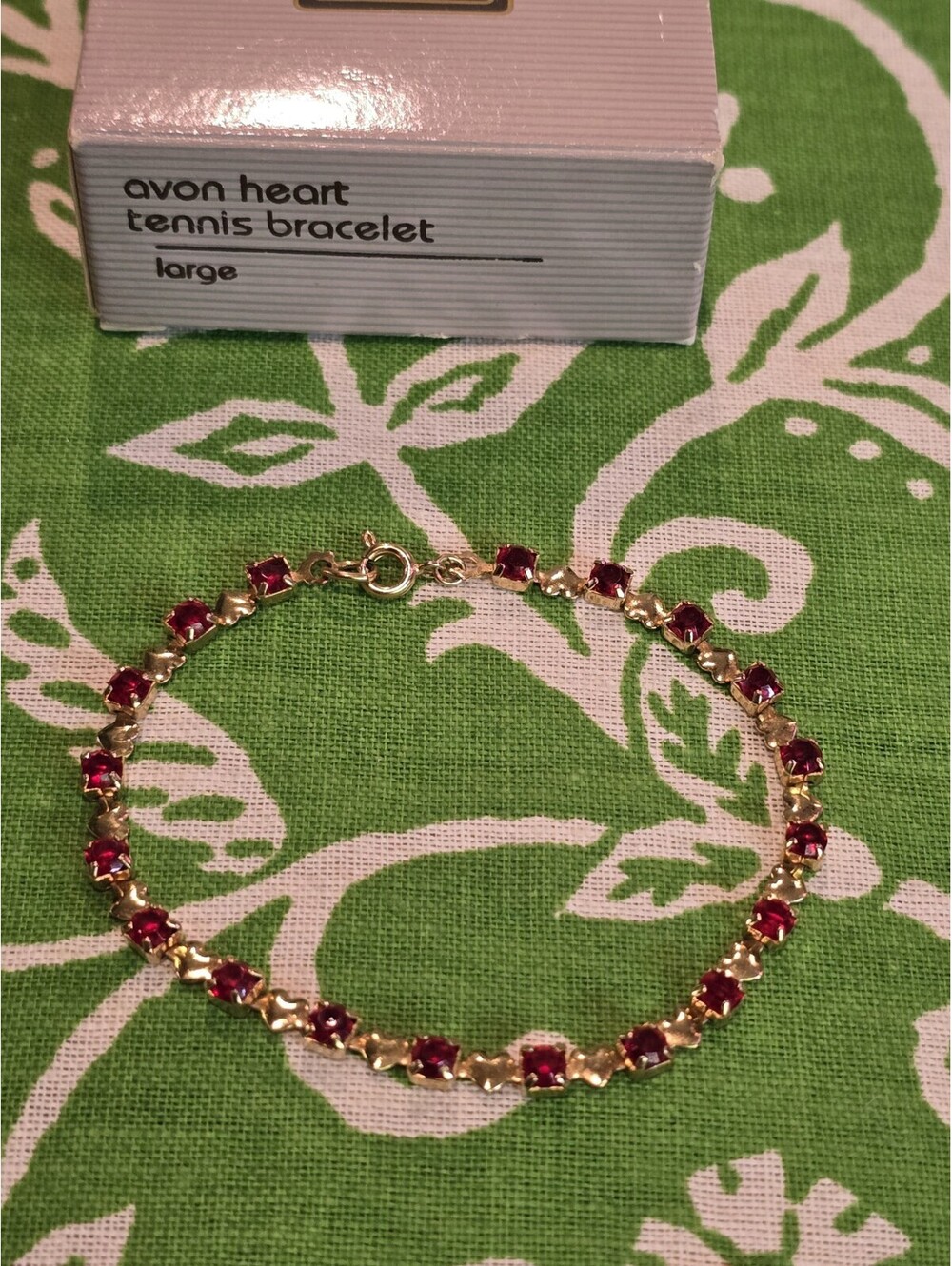 Avon Vintage 1990 Heart Tennis Bracelet - Large